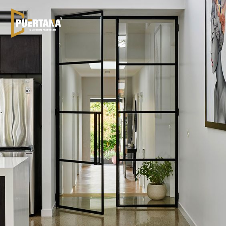 Interior Aluminum Hinged Door Glass Partition Walls Room Dividers ...